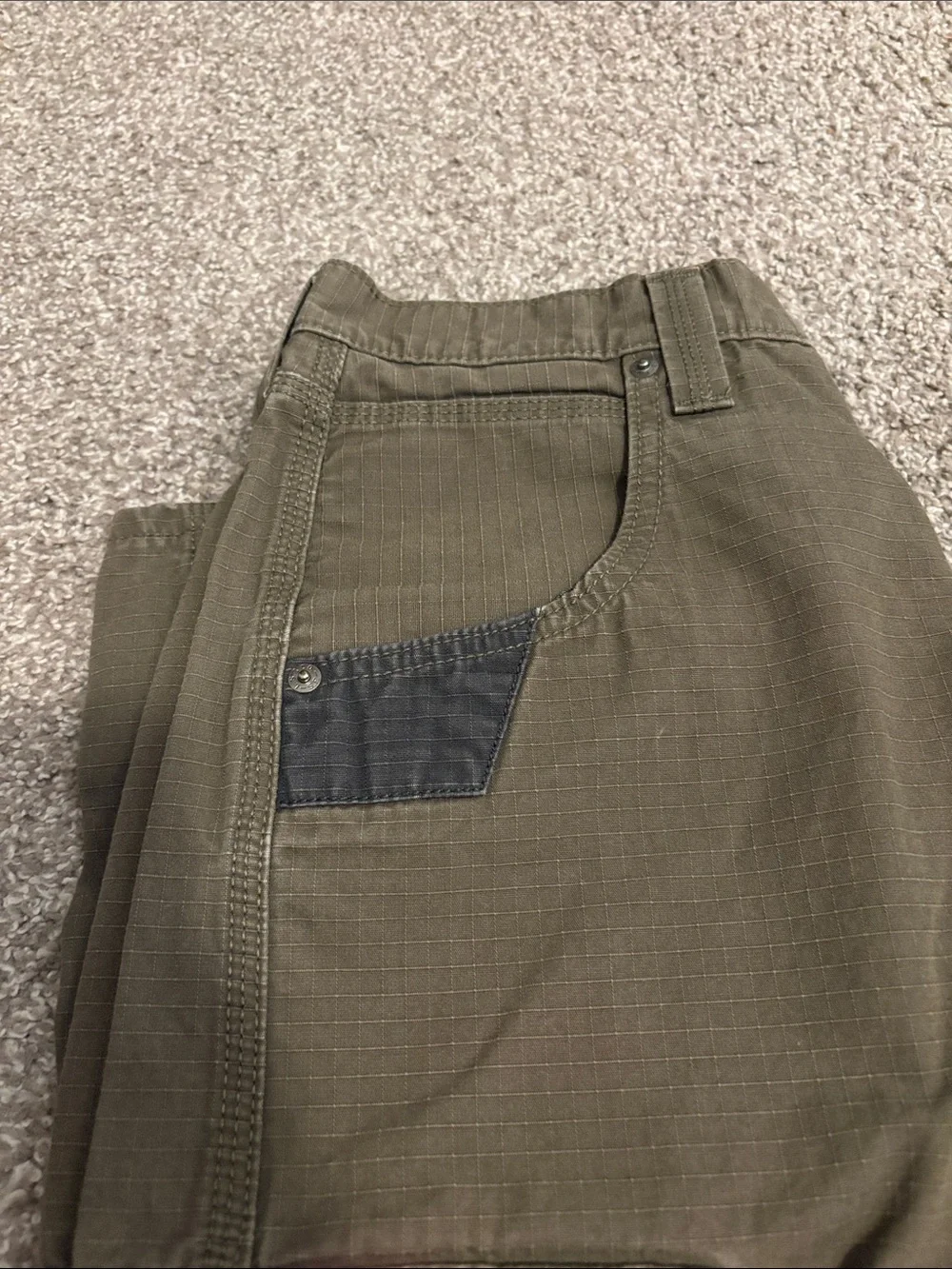 Men's Olive Utility Cargo Pants with Side Flap Pocket